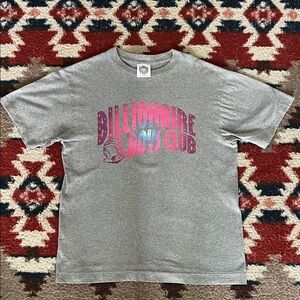Vintage Billionaire Boys Club Heather Gray Tee Pink Logo Made in Japan Size M